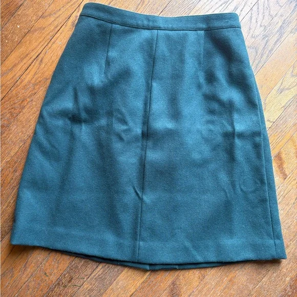 J.Crew Wool A-Line Skirt Dark Green | Dark Academia | Size 6 - Picture 3 of 8